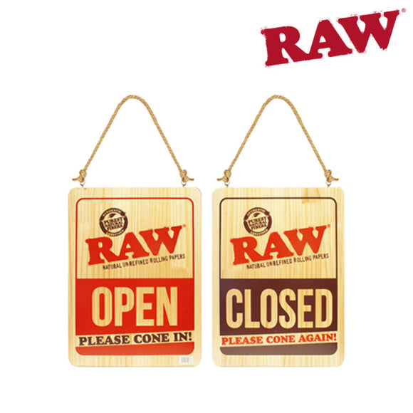 RAW Wooden Open Sign