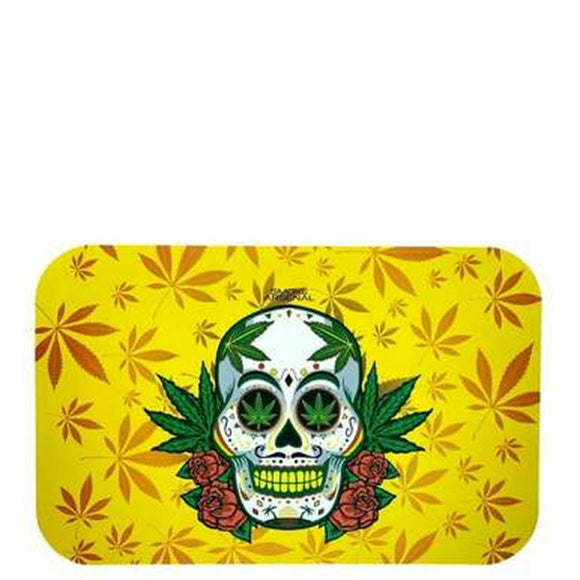 Rolling Tray Magnetic Cover - Medium Skull and Stoned
