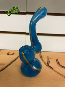 6" Glass Water Bubble Swirl - Blue