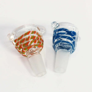 Bol en verre avec motifs de corde colorés (orange ou bleu)