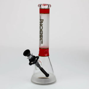 13" Glass Beaker Pheonix Star Sandblasted - Red