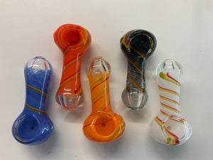3" Glass Pipe Solid Rasta Swirl