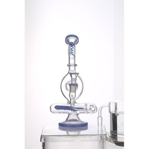 9" Soul Glass 2-in-1 Recycler Bong & Dab Rig - Blue