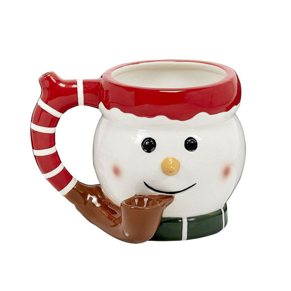 Premium Roast & Toast Ceramic Mug with Pipe - Snowman