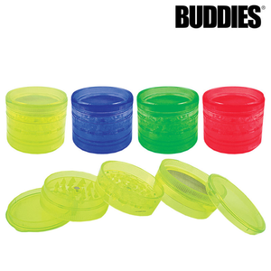 2.5" Buddies Acrylic Magnetic 5 Piece Grinder with Screen