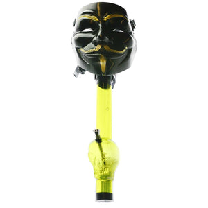 Guy Fawkes Cover - Masque à gaz en silicone noir avec bordure dorée