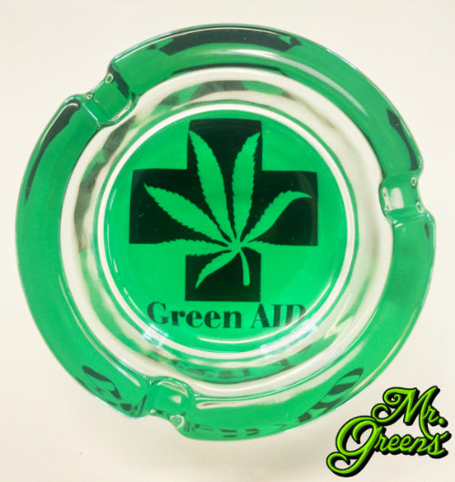 Green Aid Glass Ashtray