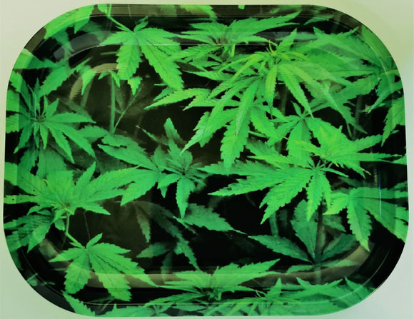Green Leafs Rolling Tray - Small