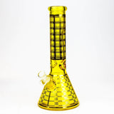12" Glass Beaker Bong Neon + Gold Wrapping - 7mm