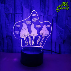 Happy Mushroom - Illusion visuelle optique de veilleuse LED 3D