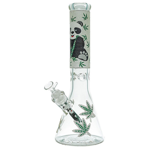 14" 7mm Diamond Panda Glass Beaker Bong
