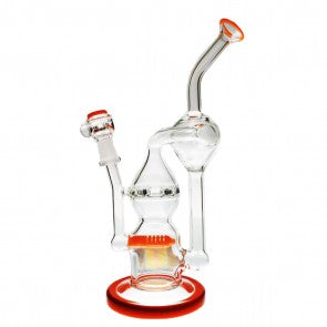 Pure Glass 9" Infinity Recycler 10mm Flower and Dab