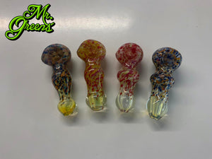 3.5" Glass Pipe Dotted Rainbow