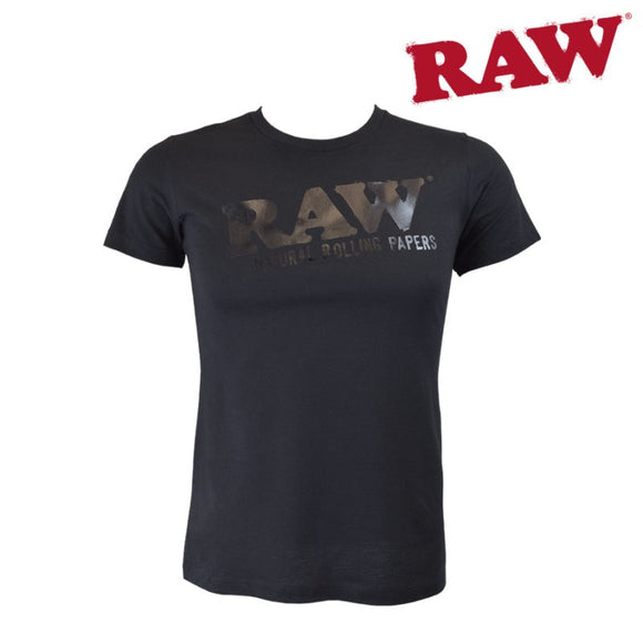 RAW T-shirt noir à manches courtes avec logo noir