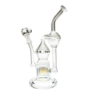 Pure Glass 9" Infinity Recycler Clear 10mm - Flower and Dab