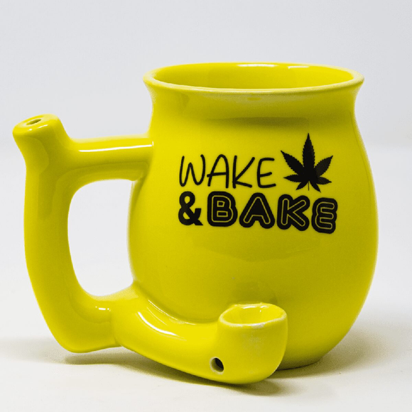 Wake & Bake Ceramic Mug Pipe 11oz - Yellow